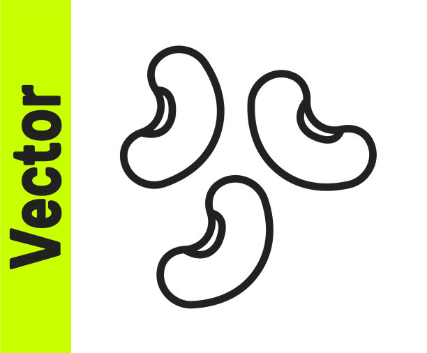 黑线豆子图标孤立在白色背景上图片下载