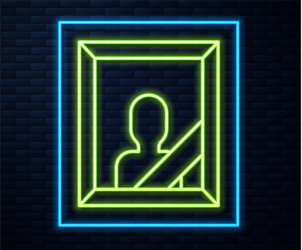 发光的霓虹线黑色丧服相框图片下载