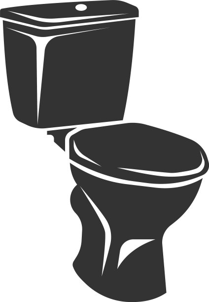 马桶图标黑色剪影图片下载