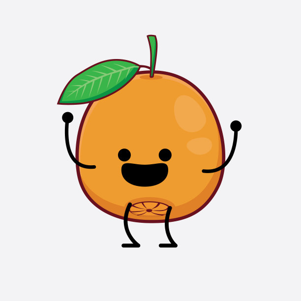 脐橙可爱的性格与简单的脸图片下载