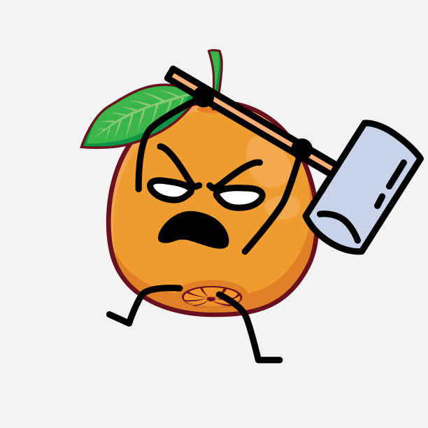 脐橙可爱的性格与简单的脸图片下载