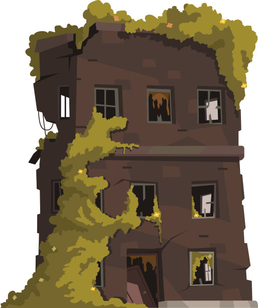 废弃的建筑图标图片下载