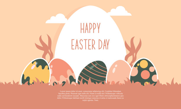 复活节快乐彩蛋贺卡图片下载
