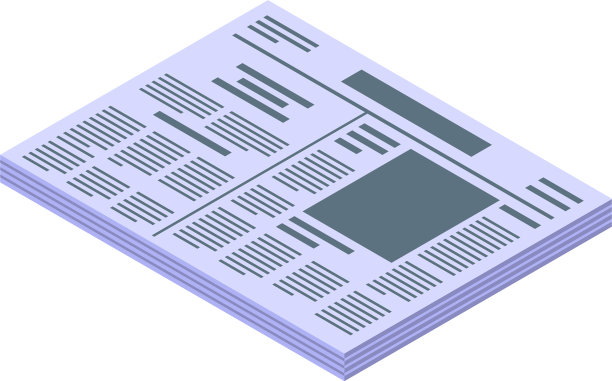 现代报纸图标等距风格图片下载