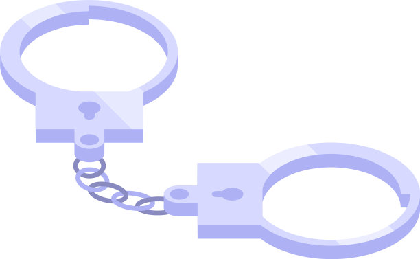 警察手铐图标等距风格图片下载