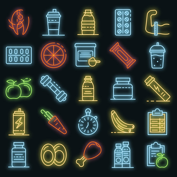 运动营养图标设置霓虹灯图片下载