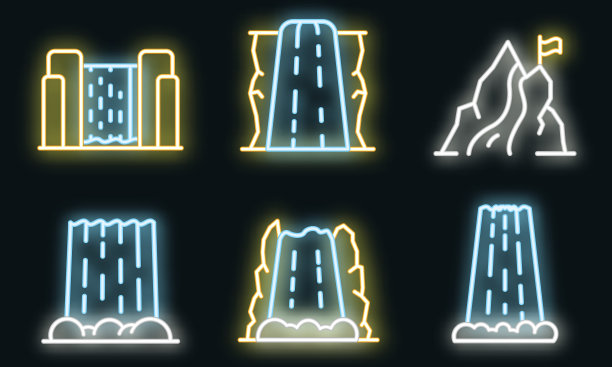 级联图标设置霓虹灯图片下载