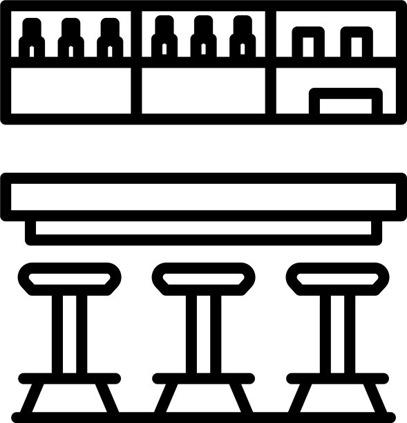 吧台室图标轮廓风格图片下载