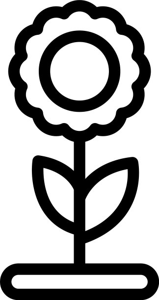 园林花卉图标轮廓风格图片下载