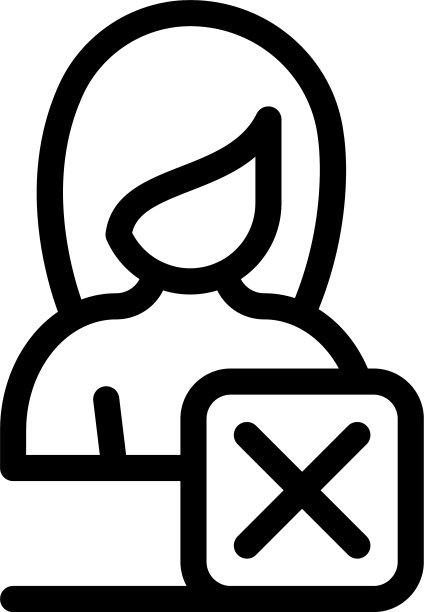 女性用户删除图标轮廓样式图片下载