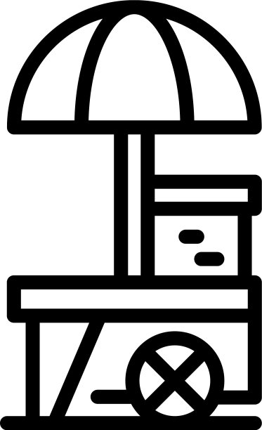 爆米花车图标轮廓风格图片下载