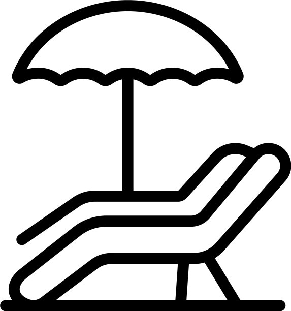 休闲日光浴床图标轮廓风格图片下载
