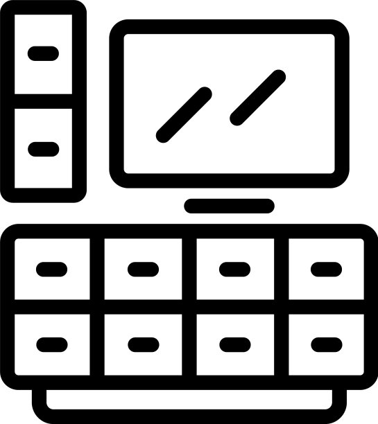 休息室电视图标轮廓风格图片下载