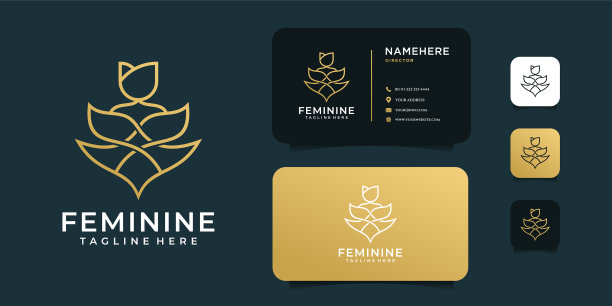 花装饰集标志和名片图片下载