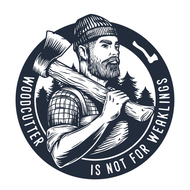 伐木工和斧头樵夫的标志图片下载