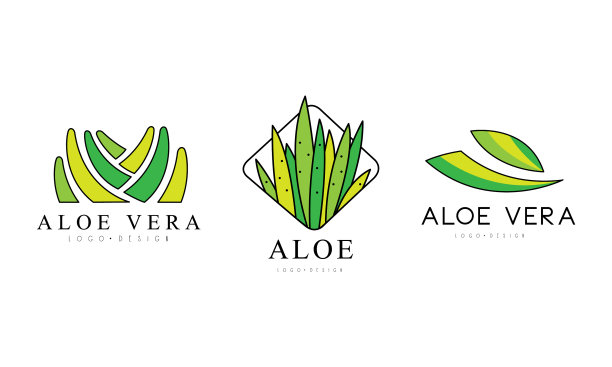 芦荟标识集有机化妆品产品图片下载