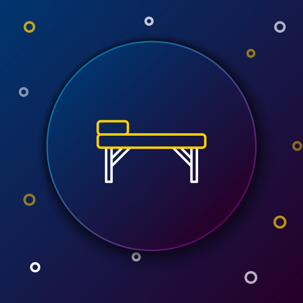 线按摩表图标孤立在蓝色图片下载