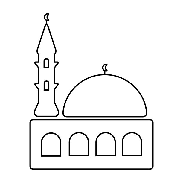 清真寺图标矢量设计。图片下载