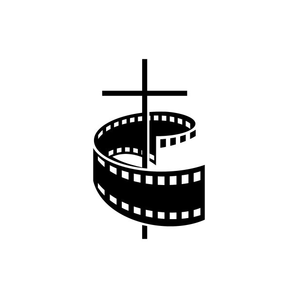 基督教电影的标志。为部会、会议、营地、节日、活动等提供电影、录像符号。图片下载
