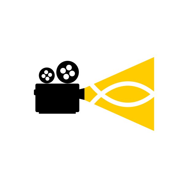 基督教电影的标志。为部会、会议、营地、节日、活动等提供电影、录像符号。图片下载