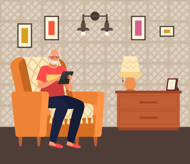 老年人玩电子游戏。拥有不同工具的资深人士。老年教育的电脑图片下载