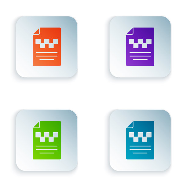 颜色出租车司机执照图标隔离在白色图片下载