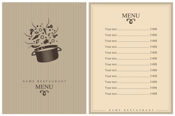 餐厅的菜单设计图片下载