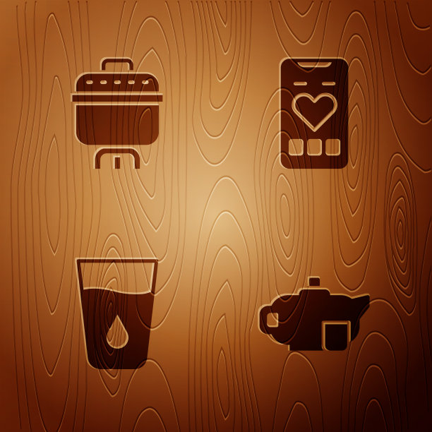 茶壶与杯子煮玻璃水和图片下载