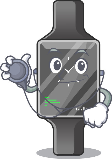 一个专注的智能手表医生漫画工作图片下载