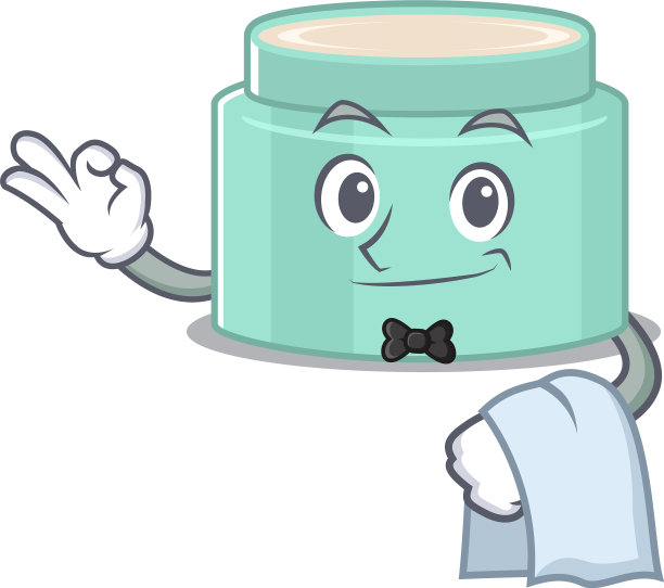 一个卡通图片，涂着唇膏的服务员和一个白色的图片下载