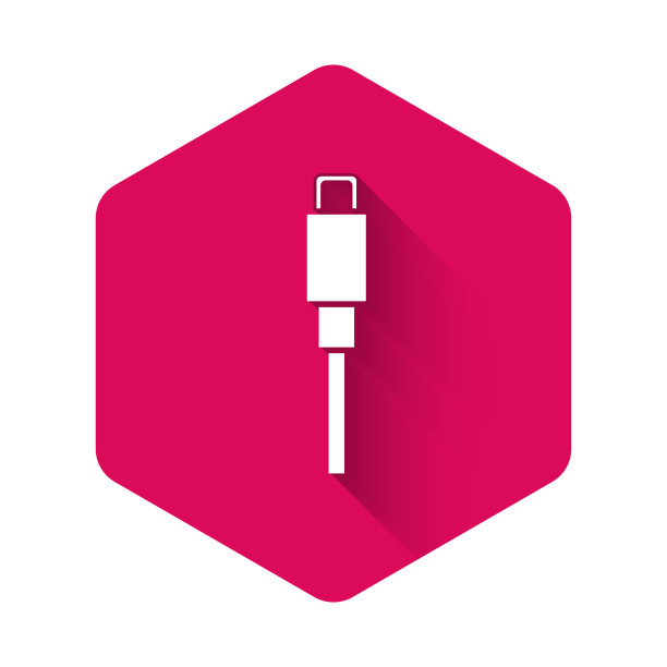 白色usb线线图标隔离与长图片下载