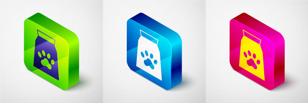 等距袋食品宠物图标隔离图片下载