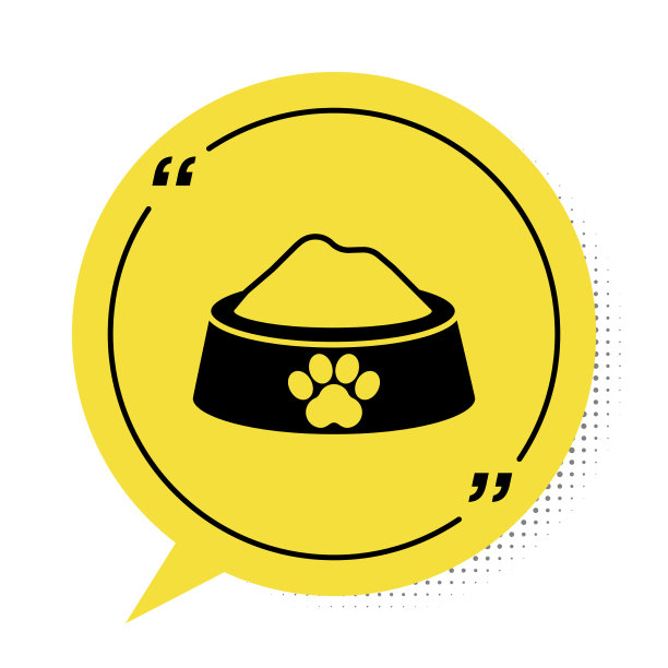 黑色宠物食品碗猫或狗图标孤立图片下载