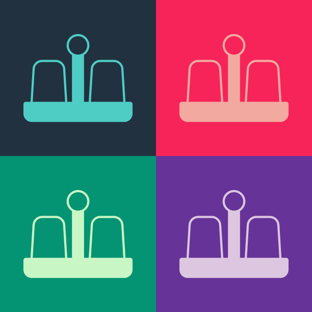 波普艺术的盐和胡椒图标孤立的颜色图片下载