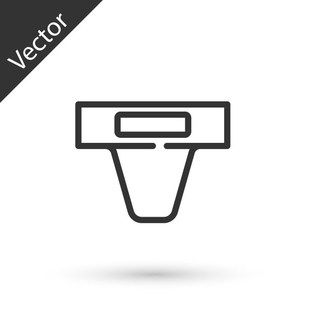 灰色线腹股沟防护为武术图标图片下载