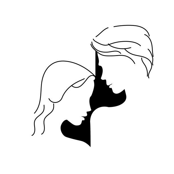 一对年轻的恋人，一个女孩和一个男孩图片下载