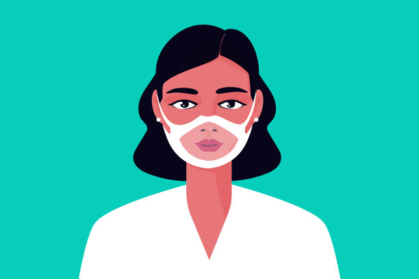 戴着透明面罩的聋人图片下载