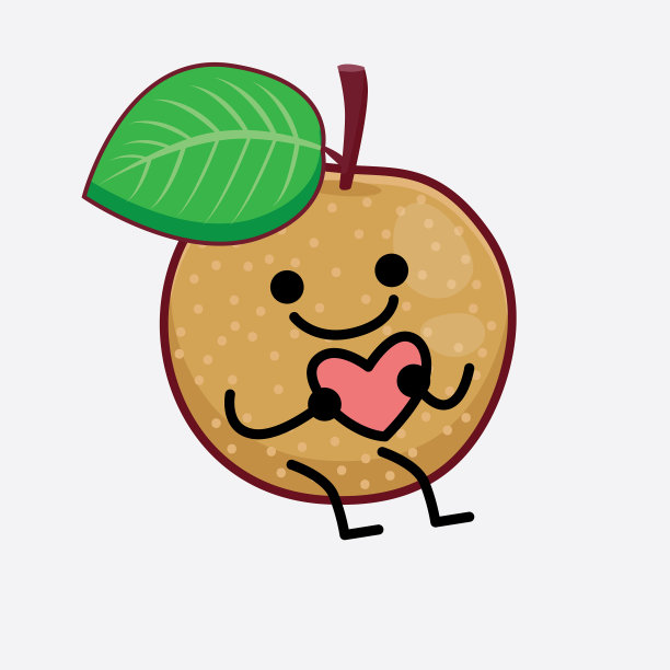 纳莎梨水果可爱的性格与简单的脸图片下载