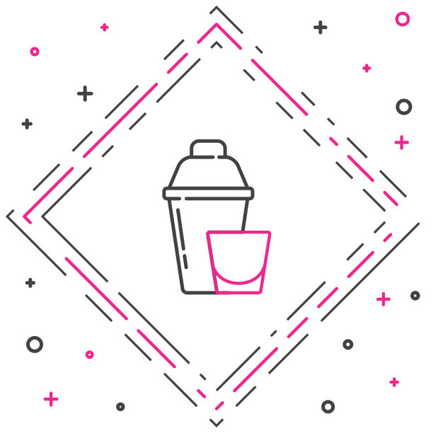 有鸡尾酒杯图标的鸡尾酒调酒器图片下载