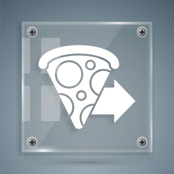 白色的在线订购和速递披萨图标图片下载