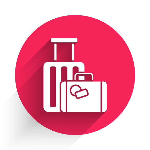 白色旅行箱，象征旅行与长孤立图片下载