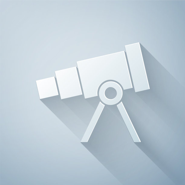 剪纸望远镜图标孤立在灰色图片下载