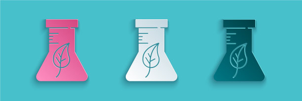 纸切试管和烧瓶化学实验室图片下载