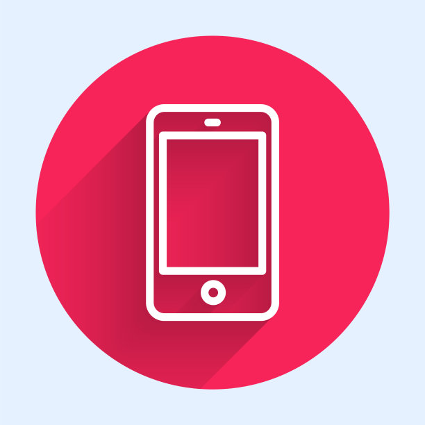 白线智能手机手机图标孤立图片下载