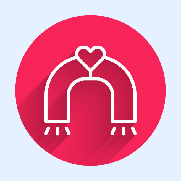 白线爱磁铁图标孤立与长图片下载