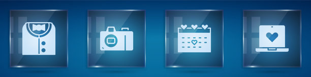 设套装摄影相机日历与心和图片下载