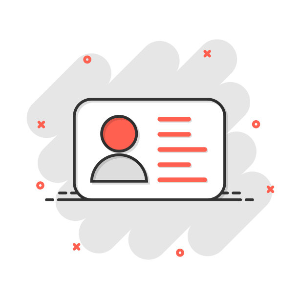 Id卡图标在漫画风格的身份徽章图片下载