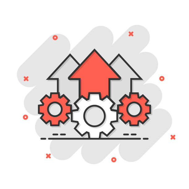 运营项目图标在漫画风格的齿轮图片下载