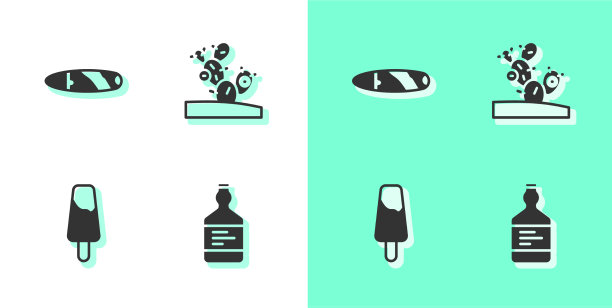 设置龙舌兰瓶雪茄冰棒冰淇淋和图片下载