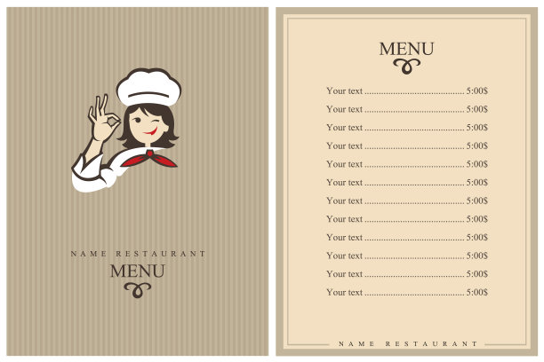 餐厅的菜单设计图片下载